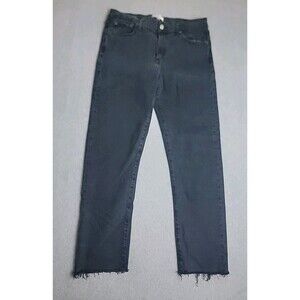 Agolde Jeans Womens 29 30x25 Sophie Straight Black Stretch Mid Feral Frayed Hem
